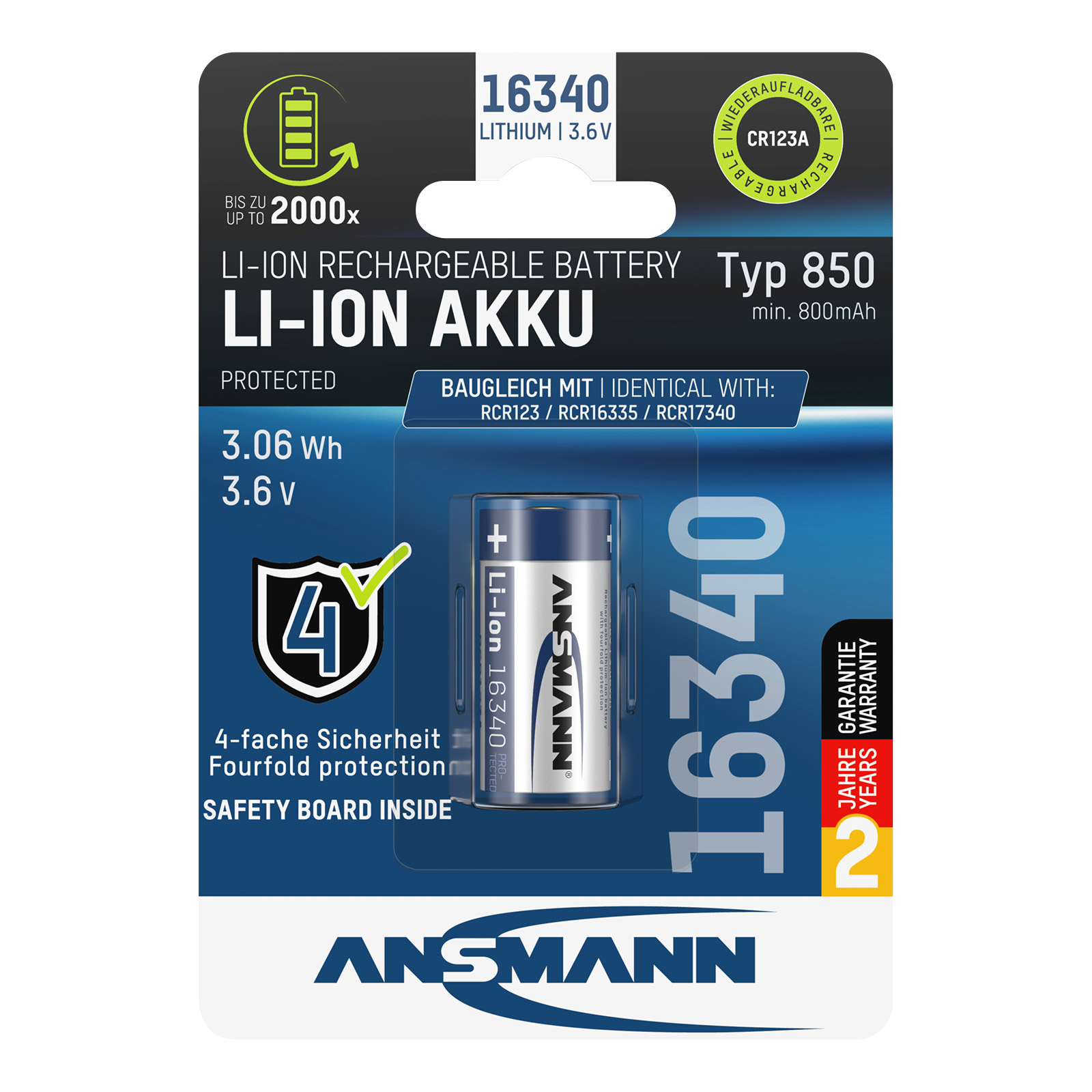 ANSMANN Li-Ion Akku 16340 / RCR123